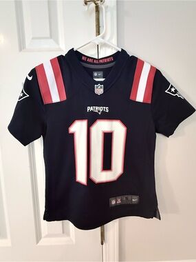 NFL Patriots Kids Navy #10 Football Jersey with Red & White Accents